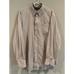 Tommy Hilfiger Khaki/White‎ Men's Button-Down Shirt